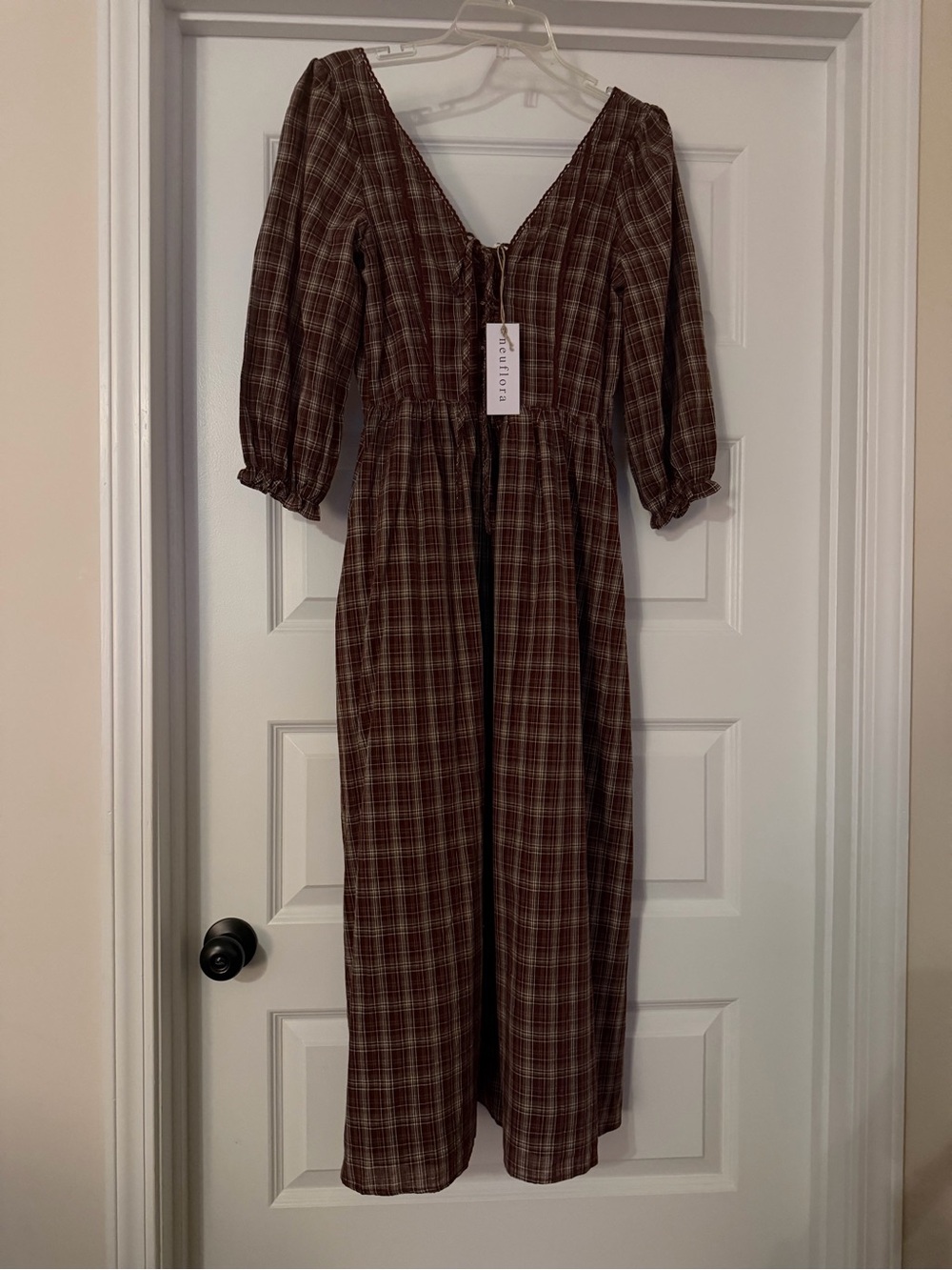 Neuflora New England Burgundy Plaid Dress